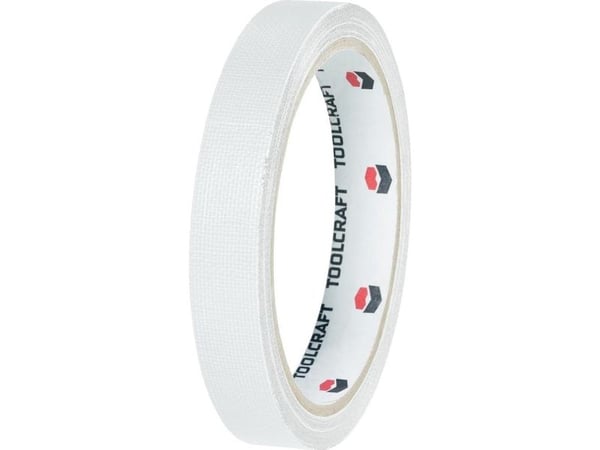TOOLCRAFT HEB19L10WC tekstiltape hvit 10 m x 19 mm 1 stk