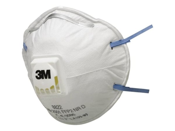 Sikkerhed-maski 3M 8822 P2 mod tørre partikler/væskeformige aerosoler,10 stk/pk