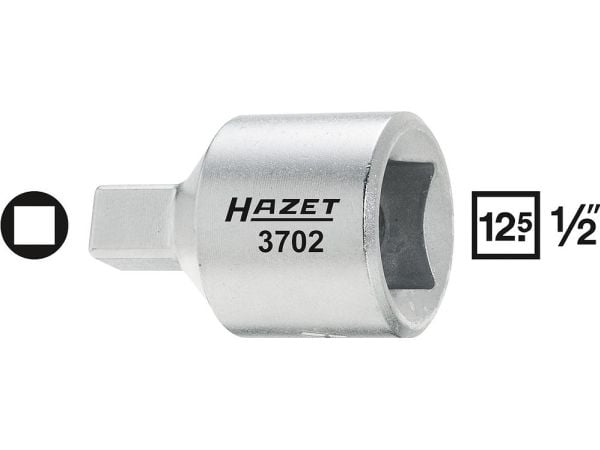 HAZET 3702-1, Kraftpipe, Sølv, 1 hoder, 1/2", Metrisk/imperisk, 12.5 mm