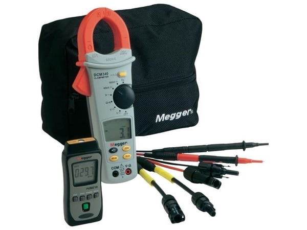 Megger 1002-551 solcelle-multimeter, digital klemamperemeter CAT III 600 V, visning (counts): 4000