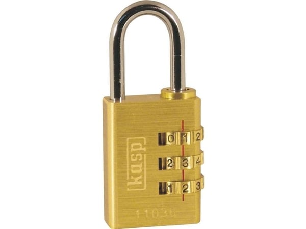 Kasp K11030D hänglås 32 mm gul kombinationslås