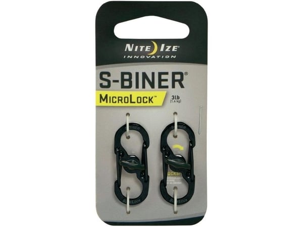 Nite Ize S-Biner Microlock - Karabinerklips - svart (en pakke 2)