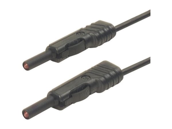 SKS Hirschmann MLB 25/1 V sw Prøveledning [Lamelstik 4 mm - Lamelstik 4 mm] 25.00 cm Sort 1 stk