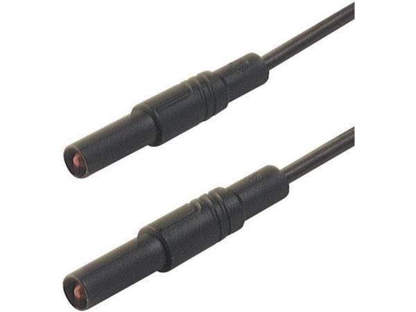 SKS Hirschmann MLS GG 200/2,5 sw Säkerhetsprovledning [Lamellanslutning 4 mm - Lamellanslutning 4 mm] 2,00 m Svart 1 st