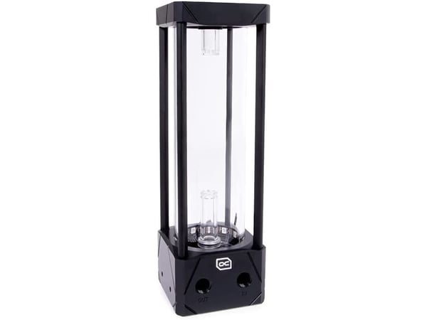 Alphacool Aurora D5, Säiliö, Asetaali, Alumiini, Lasi, Musta, Läpinäkyvä, 77 mm, 77 mm, 242 mm