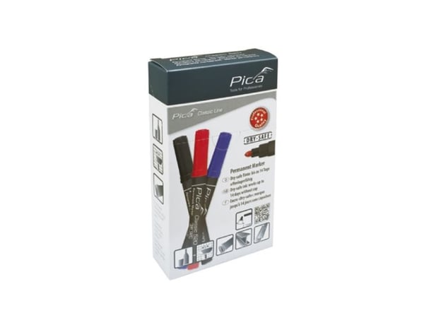 PICA Classic Permanent marker DRY-SAFE 1-4mm rund spids sort - 1784286