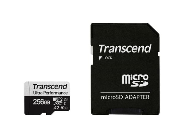 Transcend 340S - Flashminnekort - 256 GB - A2 / Video Class V30 / UHS-I U3 / Class10 - microSDXC