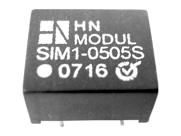 HN Power SIM1-0524S-DIL8 DC/DC-muunnin, piirilevy 5 V/DC 24 V/DC 50 mA 1 W Lähtöjen määrä: 1 x