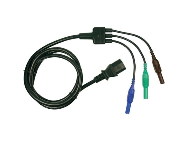 Cliff CIH29920 säkerhetsprovningskabel 4 mm kontakt IEC-anslutning C13 1,50 m blå, grön, brun, 1 st
