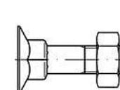 TOOLCRAFT försänkta fyrkantsskruvar M10 50 mm utvändig sexkant DIN 605 stål, 100 st
