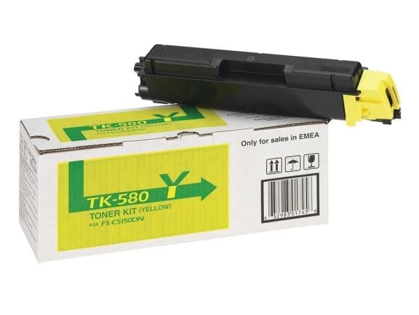 Kyocera TK 580Y - Gul - original - tonerpatron - for ECOSYS P6021cdn, P6021cdn/KL3; FS-C5150DN, C5150DN/KL3