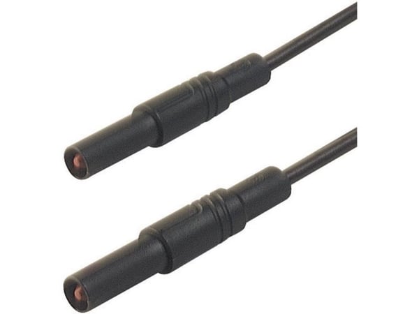 SKS Hirschmann MLS GG 100/2,5 sw Säkerhetsprovledning [Lamellanslutning 4 mm - Lamellanslutning 4 mm] 1,00 m Svart 1 st