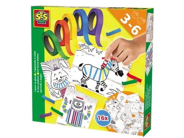 SES Creative Children's I learn to stick, Pysselsett for barn, 3 år, Flerfarget, 21 deler