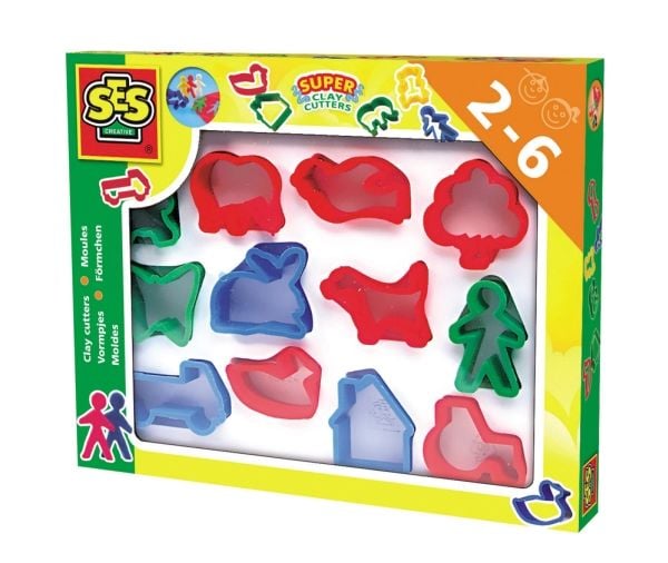 SES Creative Play dough Cutters (Pack of 12), 2 år, 12 x dough Cutters