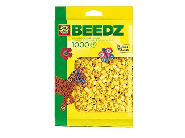 SES Creative Beedz Barnepakke med 1000 gule strykeperler, Børneperlesæt, 1000 stk, Gul, Dreng/Pige, 5 År, 12 År