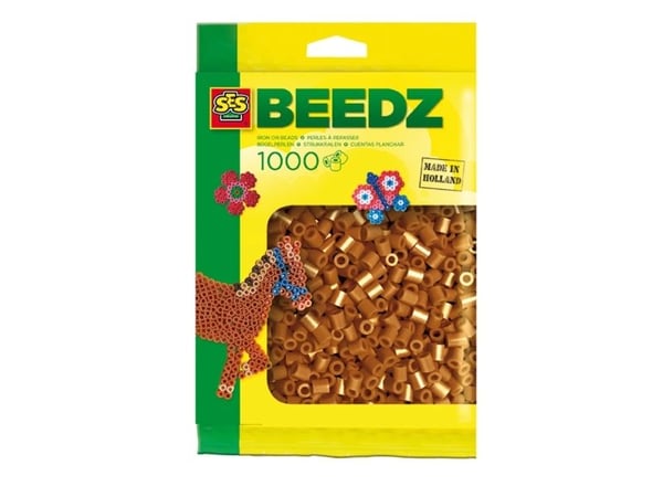SES Creative Beedz Barnepakke med 1000 brune strykeperler, Sikringsperle, 1000 stk, Brun, Dreng/Pige, 5 År, 12 År