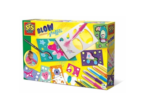 SES Creative Blow airbrush graffiti, Marker airbrush, 5 år, Flerfarget