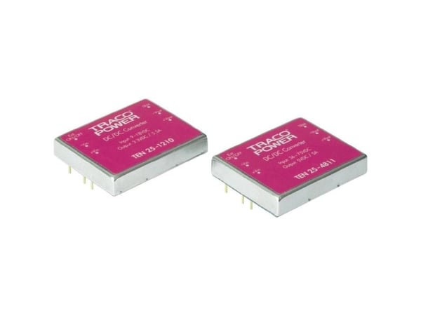 TracoPower TEN 25-1222 DC/DC-muunnin, piirilevy 12 V/DC 12 V/DC 12 V/DC, -12 V/DC 1,25 A 30 W Lähtöjen määrä: 2 x