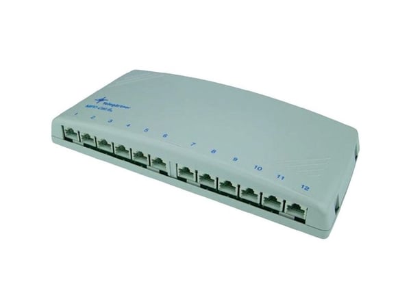 Telegärtner Mini Distributor MPD12-HS - Koblingspanel - CAT 6a - RJ-45 X 12 - lysegrå, RAL 7035