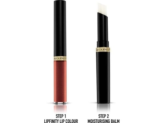 Max Factor Lipfinity Lip Colour, Rød, Spicy, 1 farger, Farging, Fuktighets krem, Shine (lys), Væske