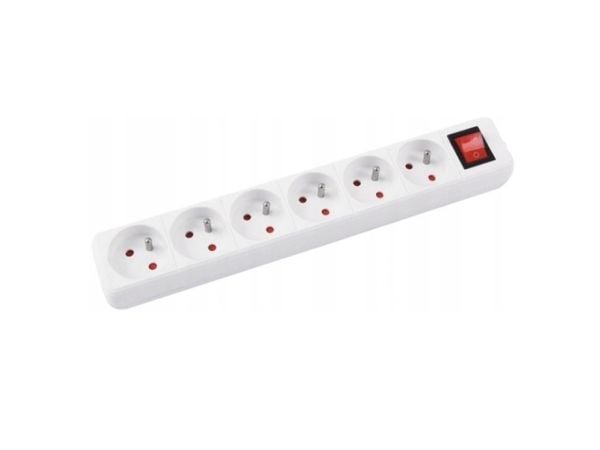 Office Products power strip. EXTENSION CABLE OFFICE PRODUCTS 6 SOCKETS 3M EARTHED WITH WHITE SWITCH