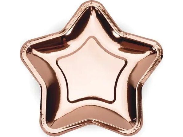 Rose gold stjerne tallerkner, metallic