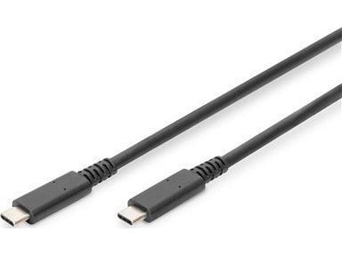 DIGITUS - USB-kabel - USB-C (hann) til USB-C (hann) - Thunderbolt 3 / USB 2.0 / USB 3.0 / USB 3.1 - 1 m - 8 K 60 Hz (7680 x 4320) støtte, 4K 60Hz (...