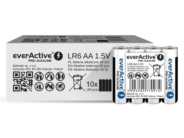 Alkaliparistot everActive Pro Alkaline LR6 AA - 4 kpl.