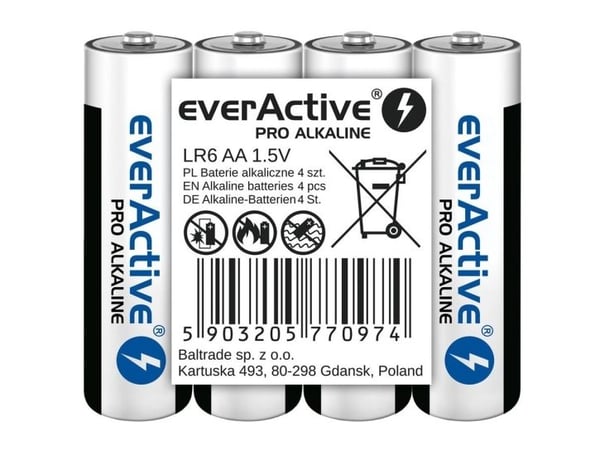 Alkaliparistot everActive Pro Alkaline LR6 AA - 4 kpl.