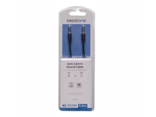 Sinox One - Lydkabel - minijakk hann til minijakk hann - 5 m