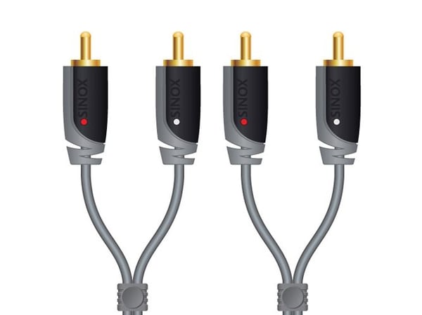 Sinox Plus+ Stereo RCA Cable - Lydkabel - RCA x 2 hann til RCA x 2 hann - 10 m