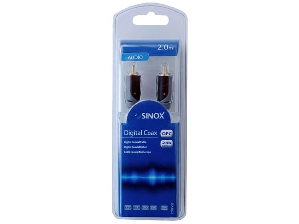Sinox Plus+ Digitaalinen koaksiaalikaapeli - Audiokapeli - RCA han til RCA han - 2 m