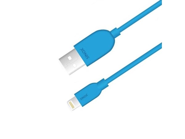 Sinox SXI2502MFI-BL, 2 m, Lightning, USB A, Hankjønn, Hankjønn, Blå