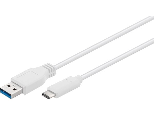 Sinox i-Media - USB-kabel - USB-type A (hann) til USB-C (hann) reversibel - USB 3.0 - 1 m - hvit
