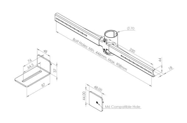 Cavus universellt soundbar-fäste för StandView
