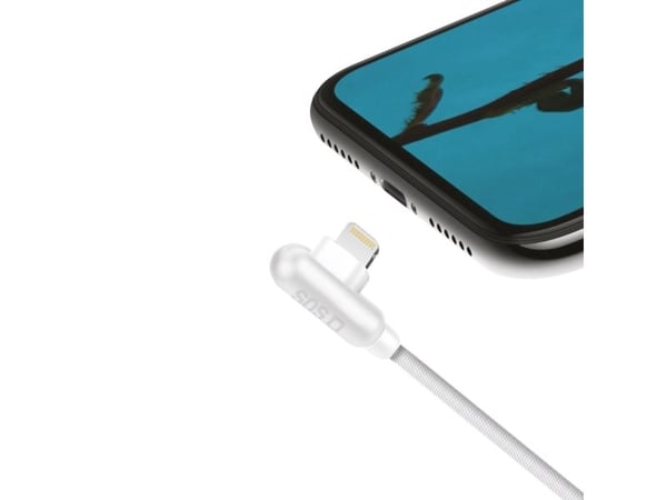 SBS TECABLE90LIGK, 1 m, Lightning, USB A, Hankjønn, Hankjønn, Hvit