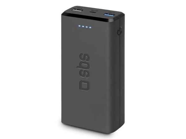 SBS Powerbank 2x USB, 20.000 mAh, musta