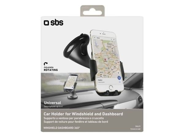 SBS TE0UCH1AW, Mobiltelefon/smarttelefon, Passiv holder, Bil, Sort