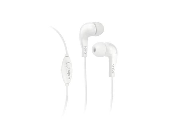 SBS TEINEARWL, Koblet med ledninger (ikke trådløs), 100 - 16000 Hz, Samtaler/musikk, Hodesett, Hvit