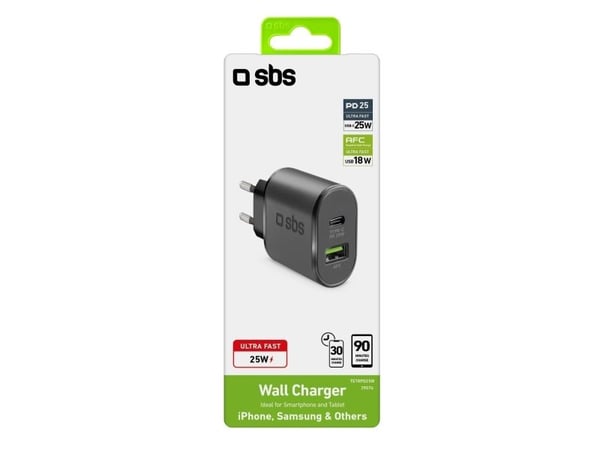 SBS TETRPD25W, Sisätila, AC, 9 V, Musta