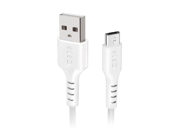 SBS TECABLEMICROW, 1 m, Micro-USB B, USB A, USB 2.0, Vit