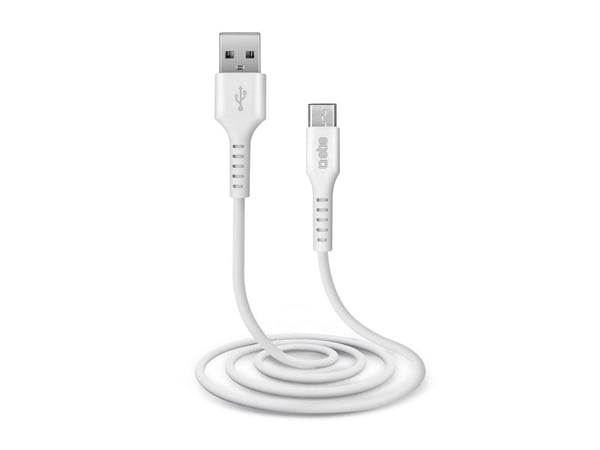 SBS TECABLEMICROW, 1 m, Micro-USB B, USB A, USB 2.0, Vit