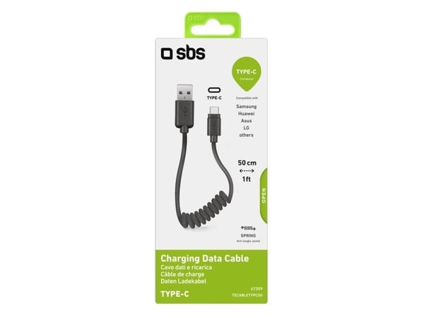 SBS TECABLETYPCSK, 0,5 m, USB A, USB C, USB 2.0, Lajittelu