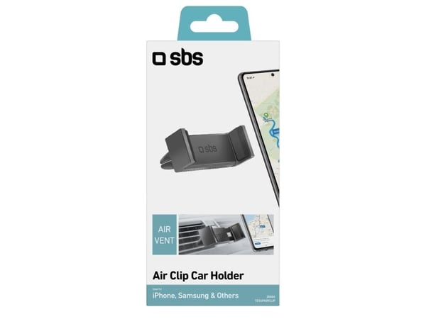 SBS TESUPAIRCLIP, Mobiltelefon/smarttelefon, Passiv holder, Bil, Sort