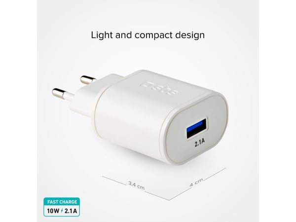 SBS TETR1USB2AWFAST, Innendørs, AC, 5 V, Hvit