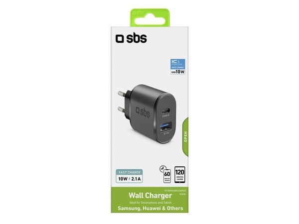 SBS TETRAVUSBTC2AFAST, Universell, Innendørs, 100 - 250 V, 50/60 Hz, 15 W, 5 V