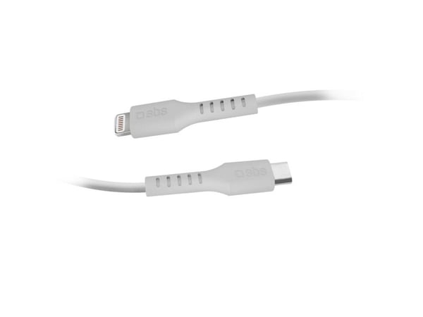 SBS TECABLELIGTC1W, 1 m, Lightning, USB C, Hanstik, Hanstik, Vit