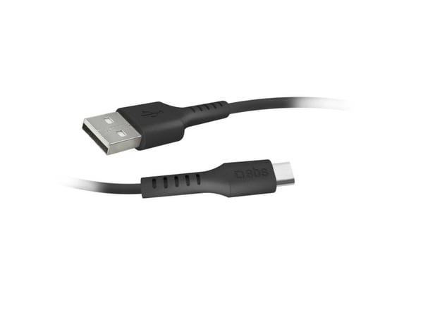 SBS TECABLEMICROC30K, 1,5 m, USB A, USB C, USB 3.2 Gen 1 (3.1 Gen 1), Hankjønn/hankjønn, Sort