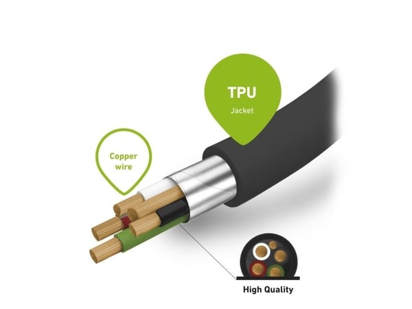 SBS TECABLEMICROC30K, 1,5 m, USB A, USB C, USB 3.2 Gen 1 (3.1 Gen 1), Hankjønn/hankjønn, Sort