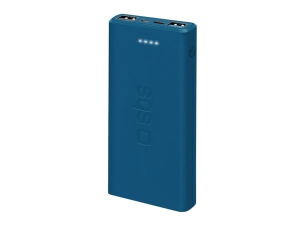 SBS hurtigtopladende powerbank. 10,000 mAh. Blå